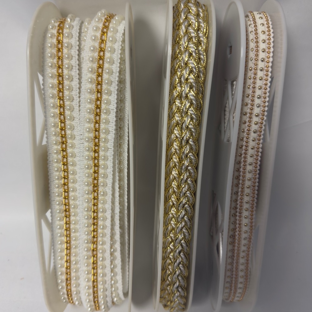 SIMPLICITY Gold & White Braided Trims NWT
